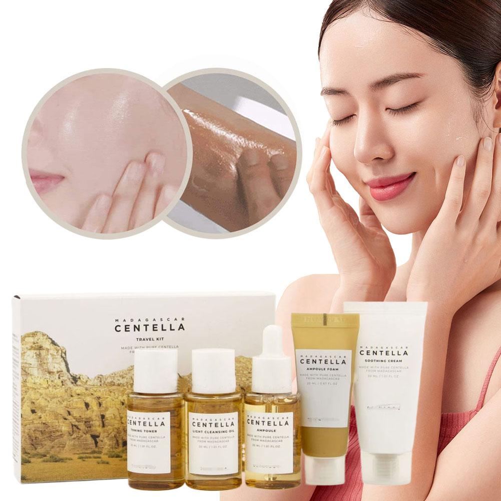 Centella Asiatica Serum Kit Korean Centella Deep Cleansing Foam Toner Moisturizing Shrink Pores Skin Care Producrs