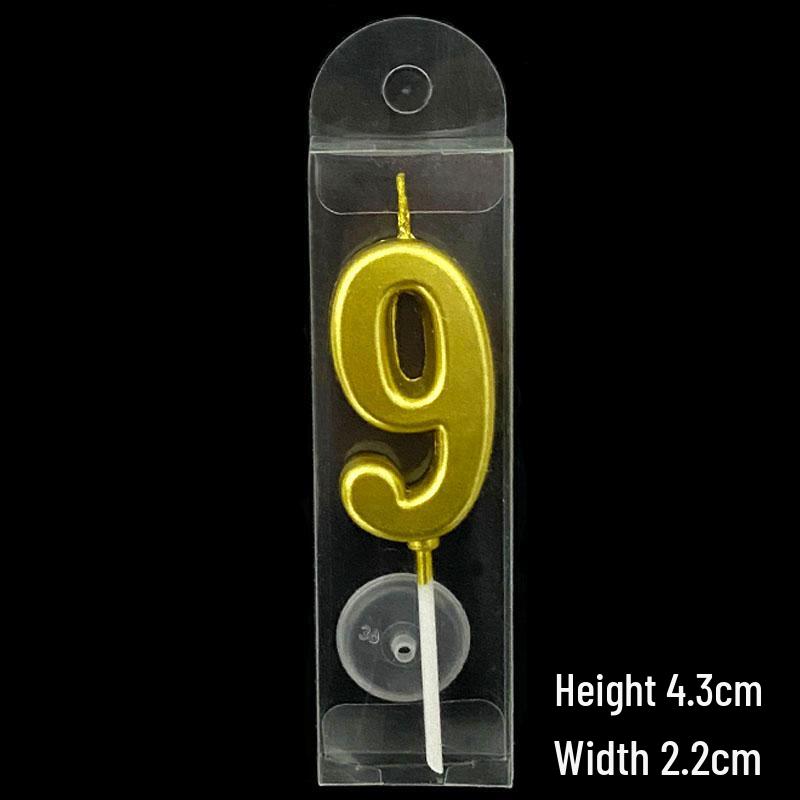 50 Gold Number Candle Cake Toppers, Individually Boxed for Kids' First Birthday