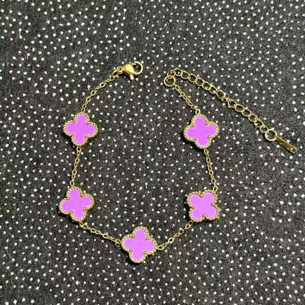 New Arrival Titanium Steel Casual Bracelet Four-leaf Clover Elegantfashion Women's Bracelet