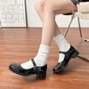 Grape mother Mary Jane shoes women's 2025 spring school style jk uniform leather shoes women's small height single shoes look thin