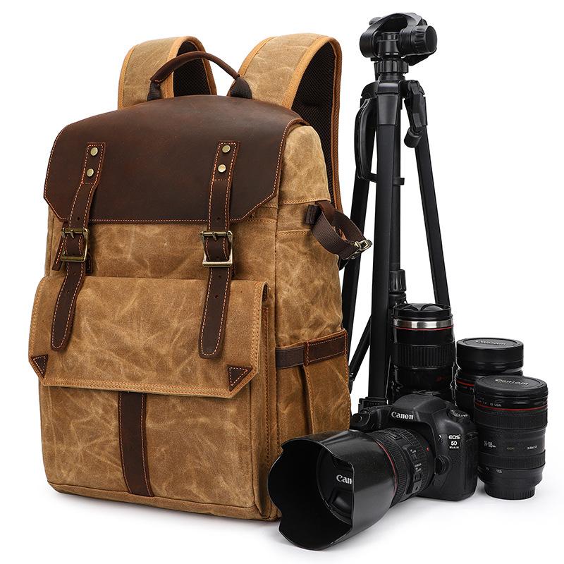 Seven-Color Cotton Shoulder Photo Bag Canvas Slr Camera Bag Waterproof Dye Leisure Backpack Travel Camera Portable