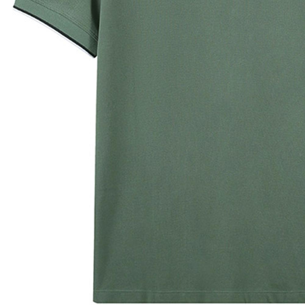 Armani Exchange SS23 Logo Striped Print Trim Embroidered Short Sleeve Polo Shirt Men Tops Dark-Green 8NZF75-Z8M5Z-1881