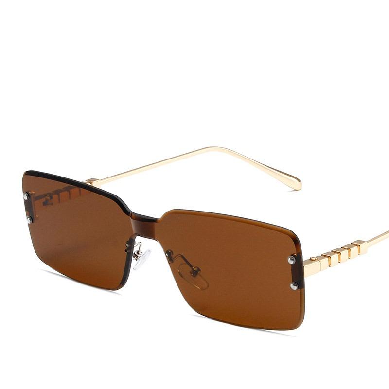 Vintage Classic Rimless One Piece Sunglasses Women for Men Fashion Luxury Brand Design Travel Driving Trend Sun Glasses