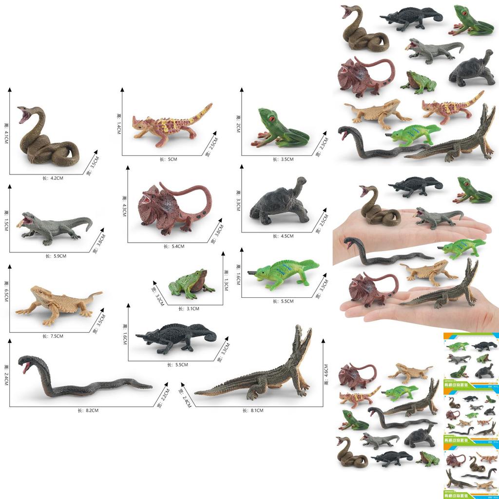 Lifelike Pvc Forest Animal Model Collection Including Realistic Frogs Turtles And Chameleons