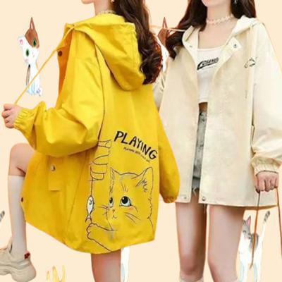 Hooded Jacket Women Outdoor Windbreaker Sweatshirt Spring Autumn Coat Loose Streetwear Women Clothing Zipper Long Sleeve Sports Coats