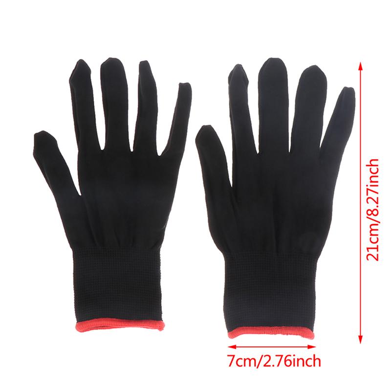 1წყვილი თმის ვარცხნილობის საწინააღმდეგო ცხელი ხელთათმანი ბრტყელი რკინის სითბოს მდგრადი თმის დახვევის ხელთათმანი