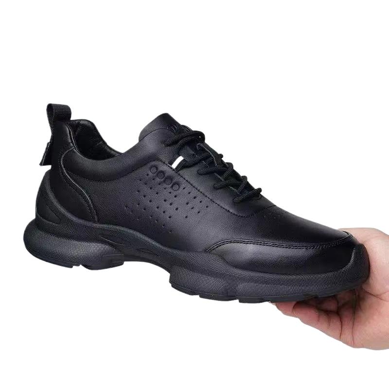 Fashion 2025 Casual Mens Shoes Comfortable Breathable Walking Shoes Soft Soles Soft Surfaces Official Solid Color Mens Shoes Thick Black