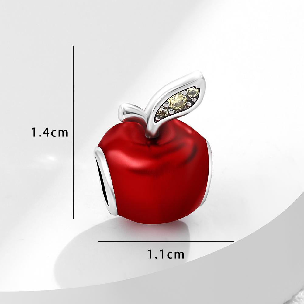 Copper Strawberry Cherry Apple Fruit Dessert Series Diy Charm Beads Fit For Original Bracelets Women'S Boutique Jewelry