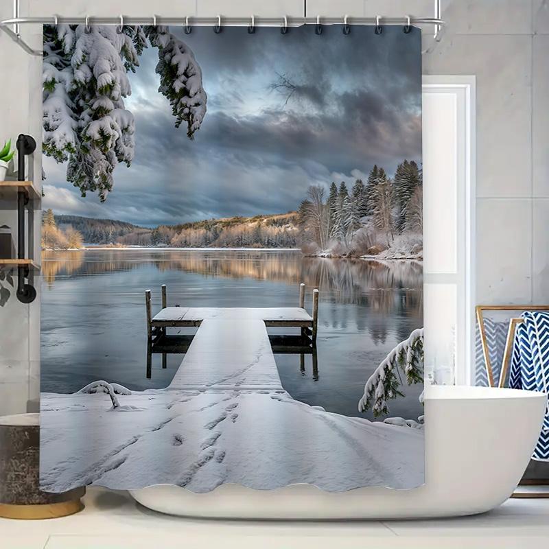 

Luxury Blue Watercolor Shower Curtain Perfect Bathroom Decor For Home Or Hotel W60H190(CM)-1 Pcs