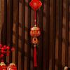 Traditional Spring Festival Decoration Pendant Reusable New Year Ornaments Red Lantern String  Door