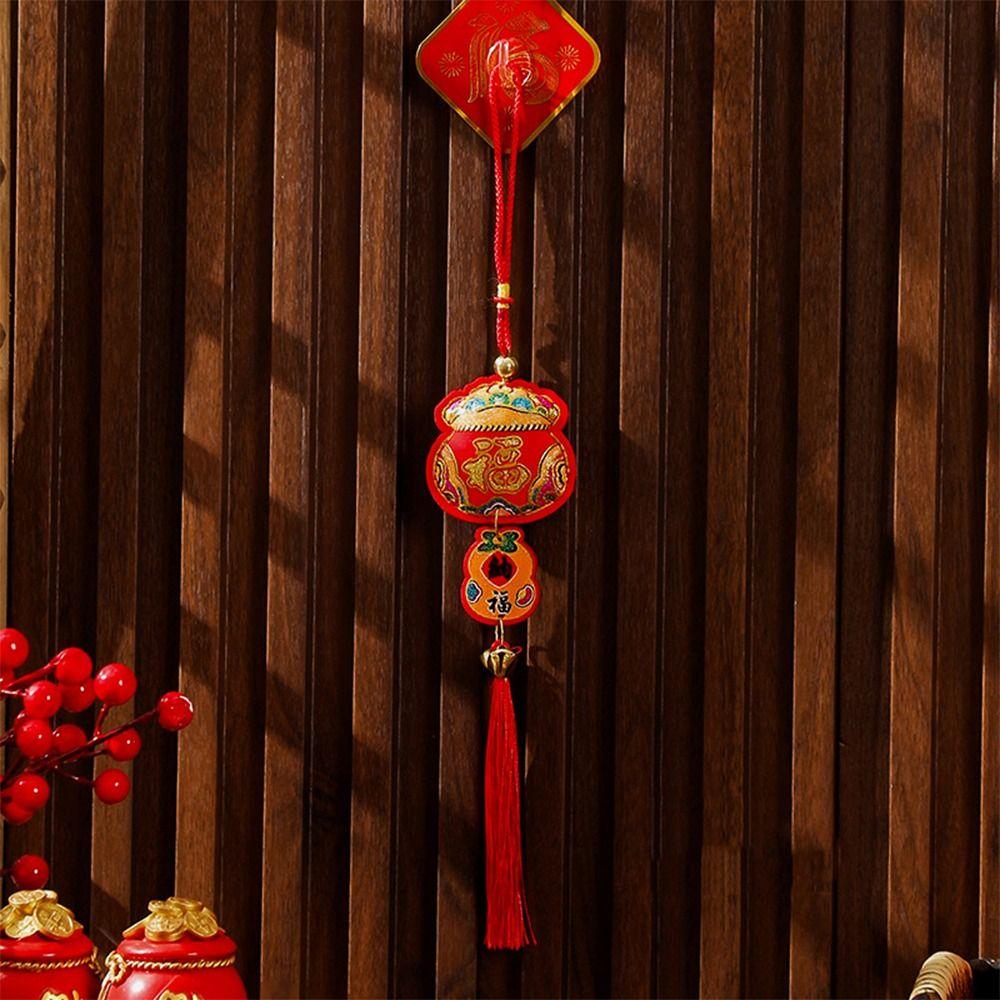 Traditional Spring Festival Decoration Pendant Reusable New Year Ornaments Red Lantern String  Door