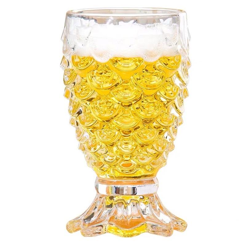 220ml Mermaid Glass Cup Milk Tea Ice Cream Cup Creative Fruit Juice Cold Drink Cup Fish Tail Fish Scale Cup Bar Tool