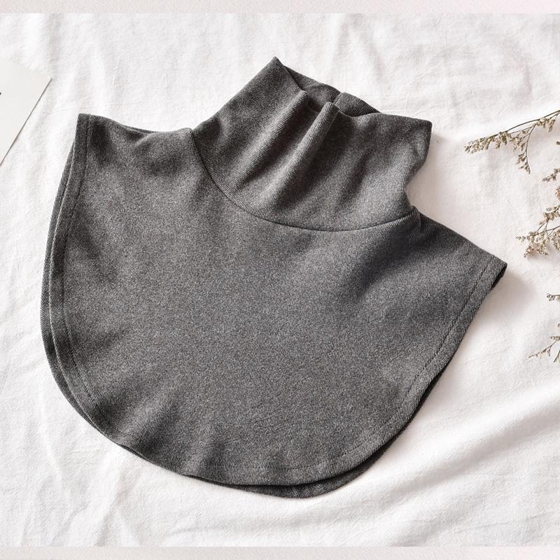Perfect Match Autumn Winter Turtleneck Fake Collar Striped Solid Color False Blouse Top Detachable Scarf Wrap For Women Clothing Accessories