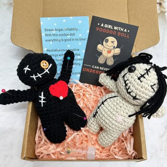 Positive Voodoo Doll Inspirational Handmade Crochet Doll Gifts Emotional Support