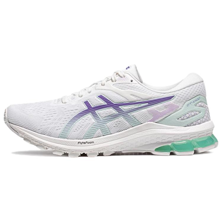 ASICS GT-1000 10 White Light Blue Womens Stability Running Shoes 1012B642-101 40