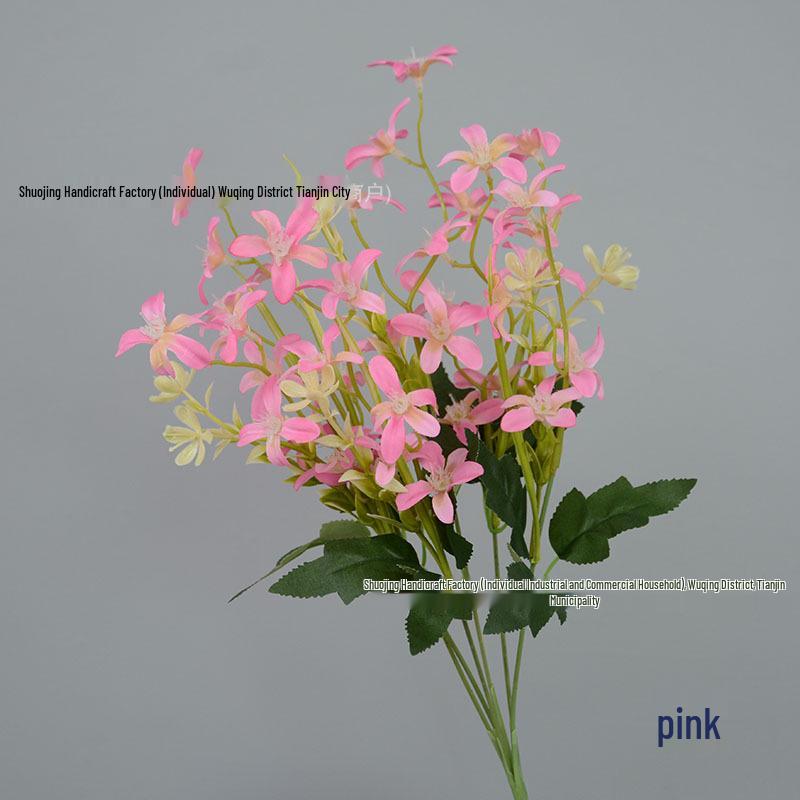 Crystal Lily Bouquet Hairpin: Simulated Lily Arrangement for Home, Wedding, or Stage Decoration розовый