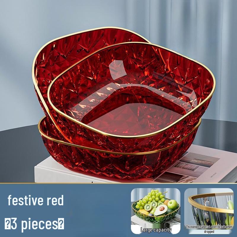 Festive Chinese Style Ceramic Fruit Plate Set