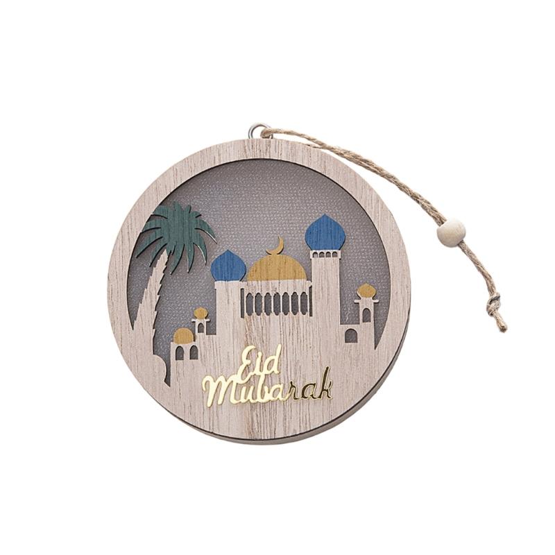 

Wooden Circular Muslims LED Hanging Light for Festival Home Decors and Religious Celebration Creating Warm Ambiances with Easy Installation