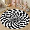 Statement Round Moon Multicolor Area Rug, Non-Slip Floor Mat for Kitchen