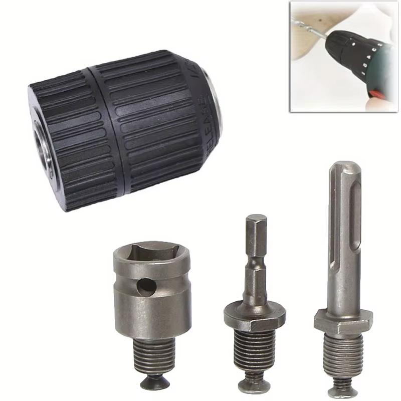 Schlüsselloses Bohrfutter 2-13mm Konverter 1/2"-20UNF Gewinde Schnellwechseladapter SDS 1/4" Sechskant Schlagschrauber Schlüssel Bohrer