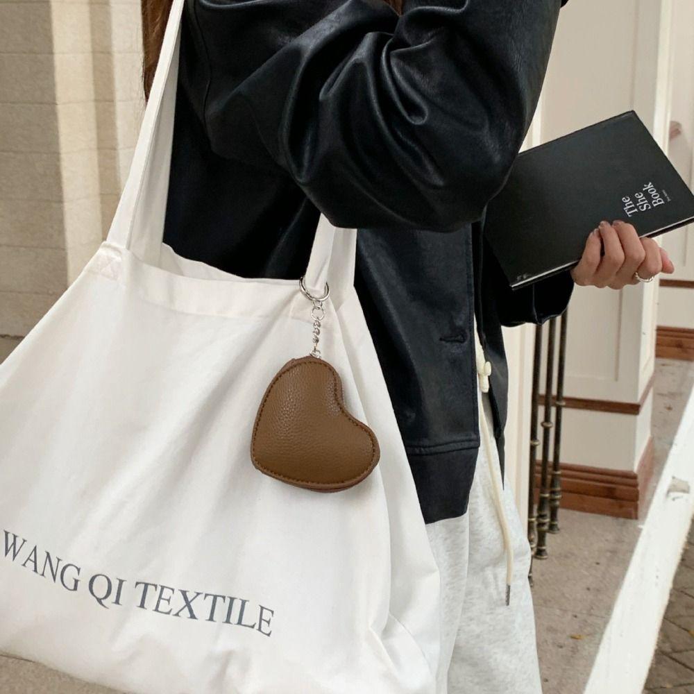 Pendant Heart Shape Wallet Zipper Cute Card Holder Change Bag PU Leather Coin Purse  Outdoor