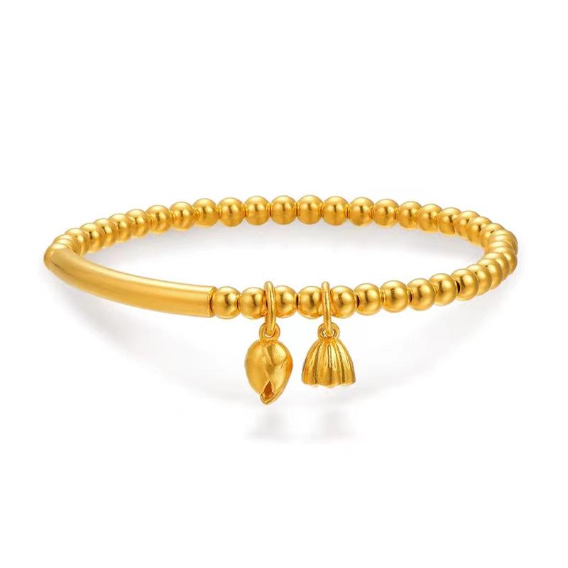 Elegant Gilded Brass Vietnamese Gold Women's Bracelet