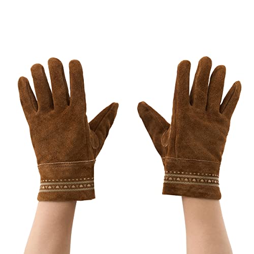 LOGOS Navajo Leather Gloves, Size M, 81090951, for Camping, Outdoors, and BBQ