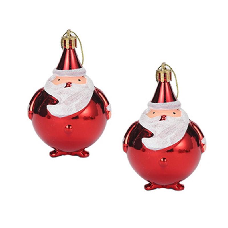 2Pcs Hanging Ornament Plastic Pendant Decoration Crafts Embellishments for Window Door Wall Christmas Tree Home Holiday