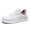 New Outdoor Casual Leather Surface Breathable White Sneakers Men's Soft-soled Lightweight Running Shoes