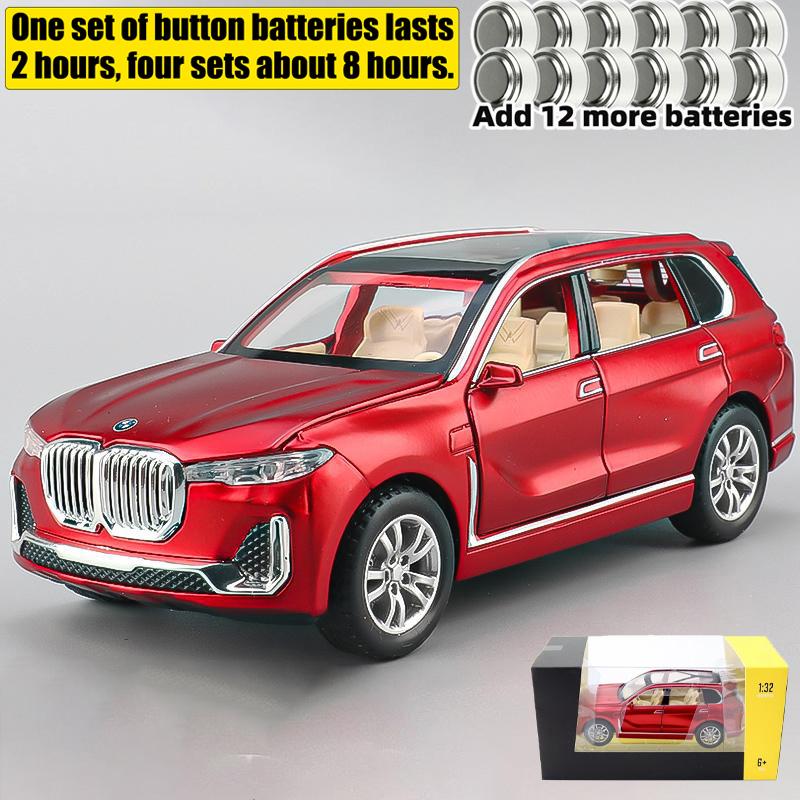 1/32 BMW X7 Off Road SUV Alloy Metal Diecast Model Car Home Trendy Toy Decorations Micro Vehicles Pull Back with Light Birthday