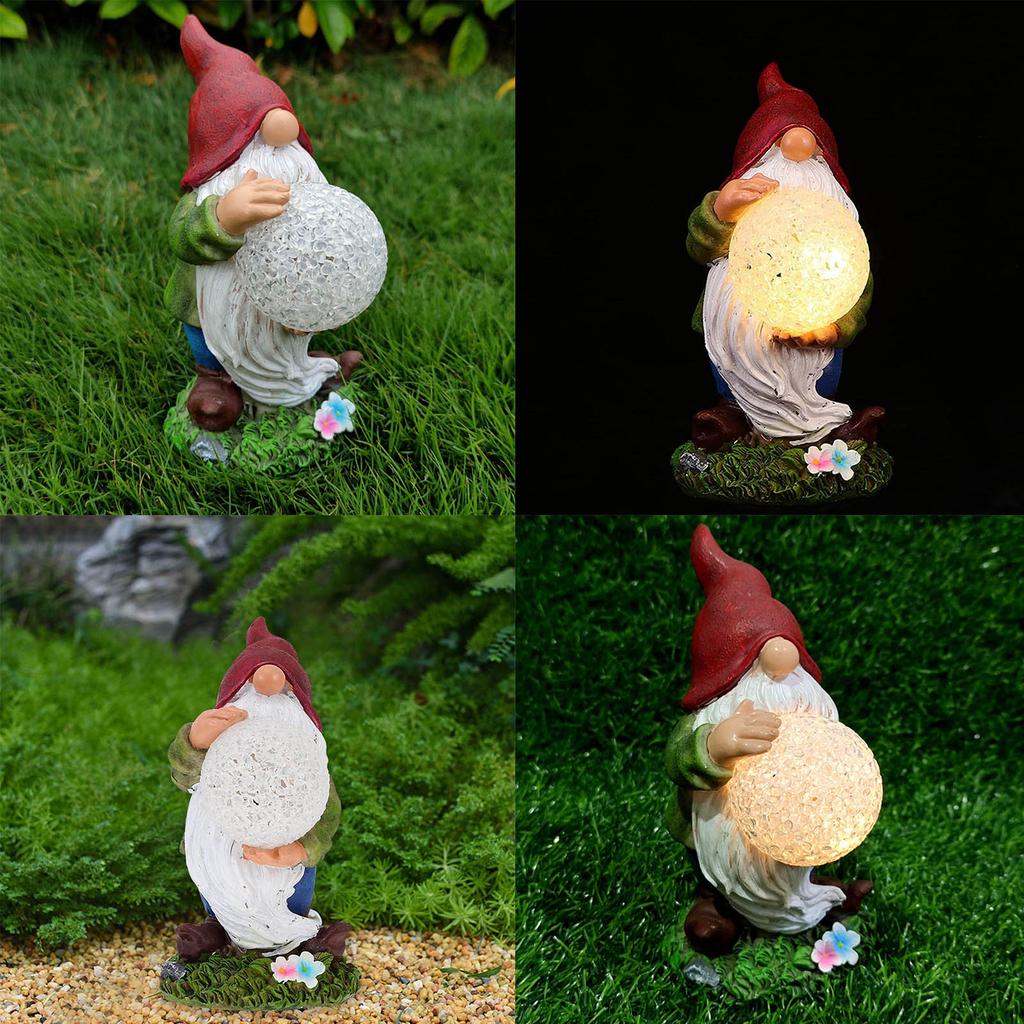 Solar Resin Statue Decoration Patio Garden Statue Dwarves Decorate Outdoor Balcony Lights Mattress And Frame