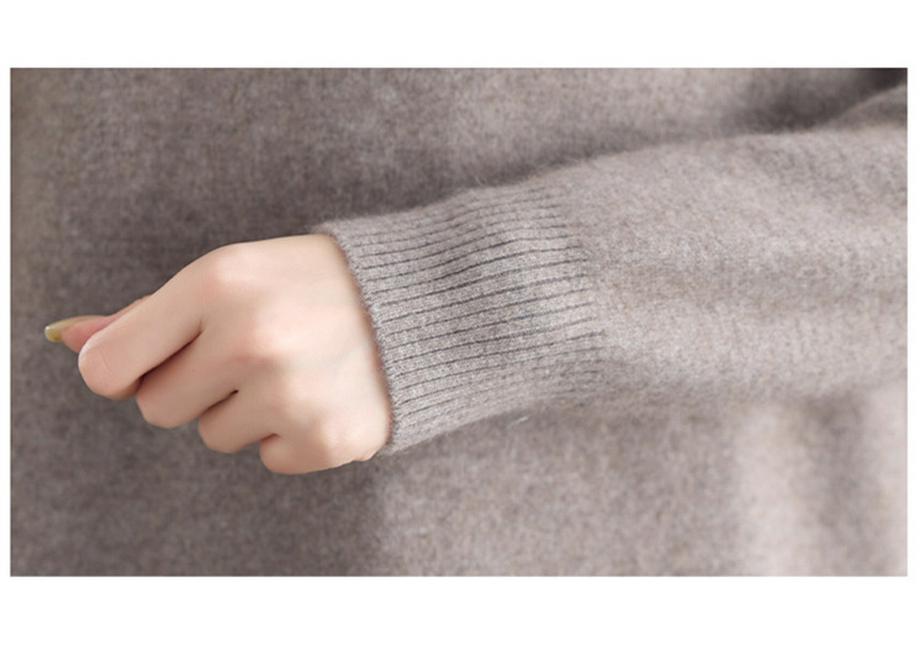 Women's Premium Wool Half-high Collar Winter Sweater - Warm Base Layer for Middle-aged & Elderly