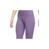 Nike Solid Color Mid-Rise Quick-Dry Training Nine-Point Fitness Pants Women Bottoms Smoke-Purple DQ1171-574