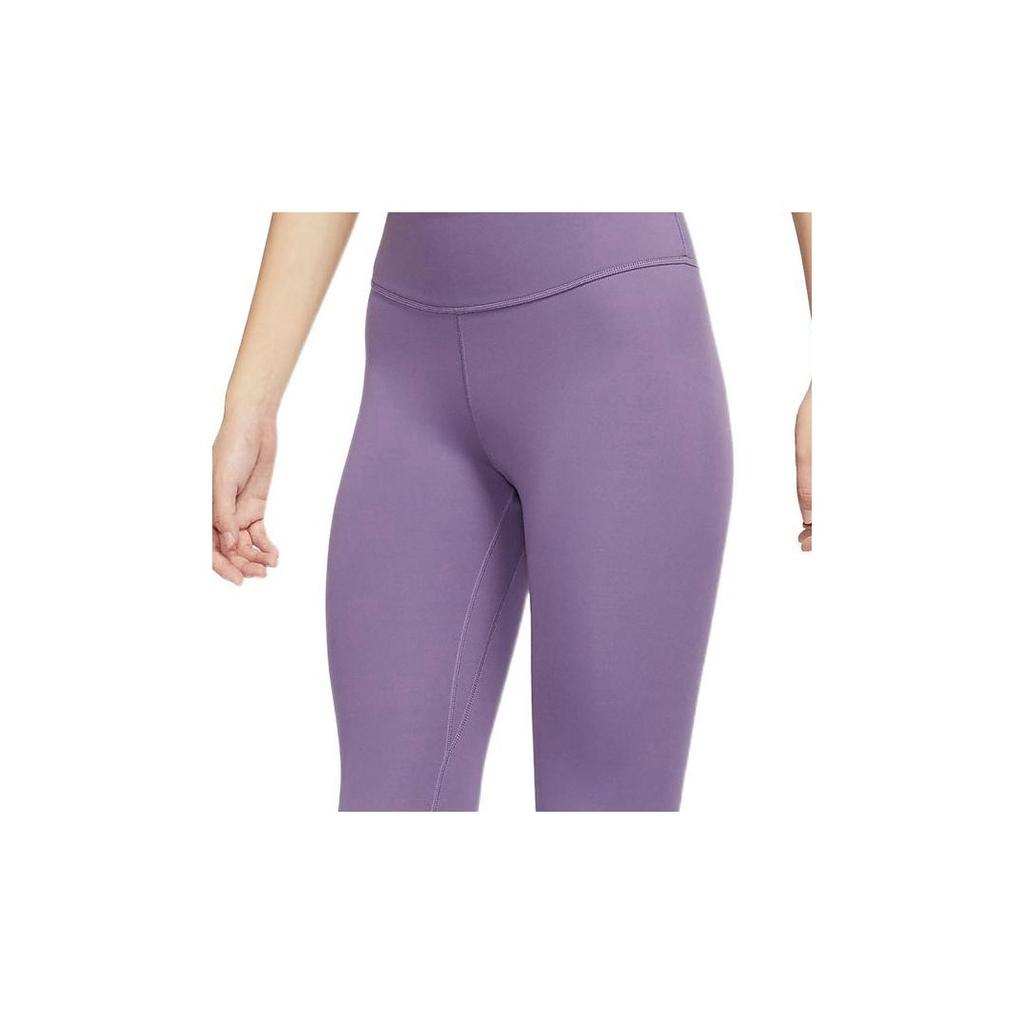 Nike Solid Color Mid-Rise Quick-Dry Training Nine-Point Fitness Pants Women Bottoms Smoke-Purple DQ1171-574