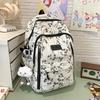 New Sweet Girl Backpack Waterproof Primary School Junior High School Student Schoolbag Printed Bamboo Literary Chinese Style Backpack