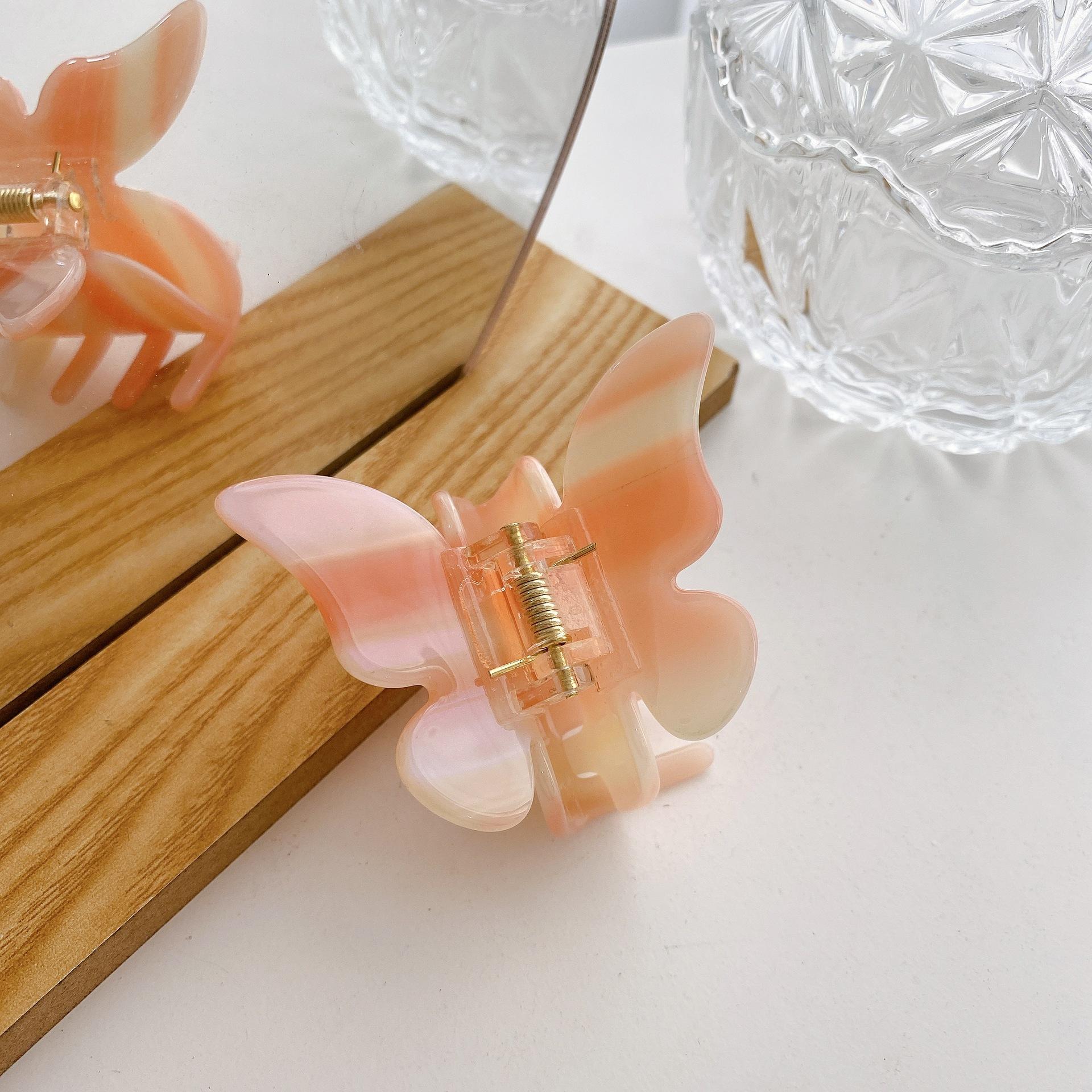 

Butterfly Hair Vintage Claw Clip Made From Premium Acrylic Material Perfect For Girls Fashionable OrangeWhite Gradient
