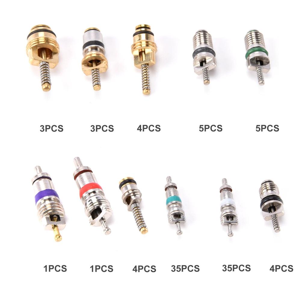 102-teiliges Auto-Klimaanlagen-Ventilkern-Sortiment A/C Shrader-Ventilkern-Werkzeug R134 R12 HVAC-Ventile Kit Autozubehör Outils