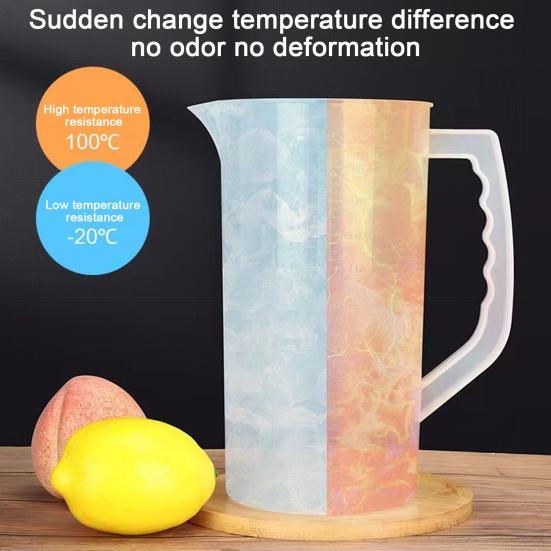 1/2 Pcs Mixing Pitcher for Drinks 2000ml Sealed Water Bottle with Lid Translucent Adjustable Mixer Plunger Manual Juice Jug Beverage Blending