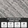 70 cm Wood-Effect Rattan Garden Table - Natural Wood Finish
