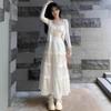 White Cake Skirt for Women In Spring and Autumn New High-waisted A-line Ballet Style Small Summer Lace Long Skirt