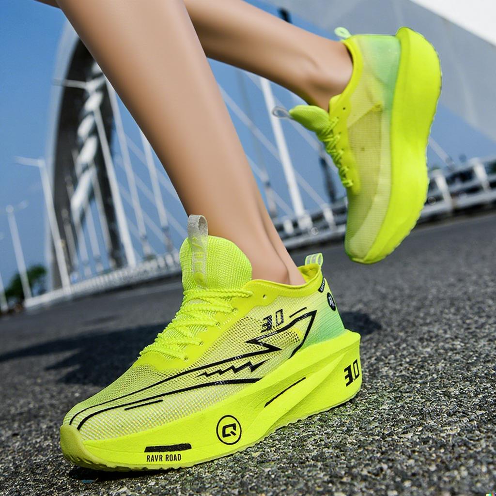 Sneaker Mesh Ventilated Tennis Shoes Professional Outdoor Training Footwear Women'S Carbon Board Road Running Shoes Cushioning