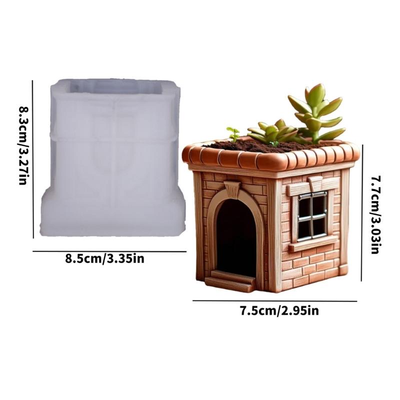 Stampo in Silicone Creativo a Forma di Casa per Vaso di Fiori per Fai da Te Contenitore per Gioielli Realizzazione Artigianato in Resina e Fioriere per Succulente