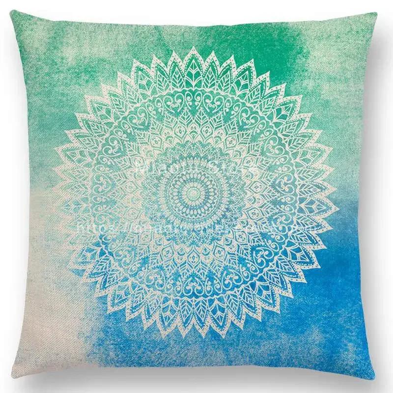 Neuer verträumter Regenbogen Boho Wüstenblume Wunderschöne Goldene Mandalas Savanne Fantasie Gelassenheit Drucke Kissenbezug Sofakissenbezug