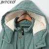 BITCED Autumn/Winter Plus Size Women's Shearling Hooded Zip-Up Fleece-Lined Coat