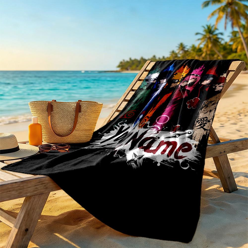 Naruto Character Customizable Name Beach Towel High Absorbency & Quick-Dry Portable for SwimmingBeachCamping Travel Beach AccessoriesGym