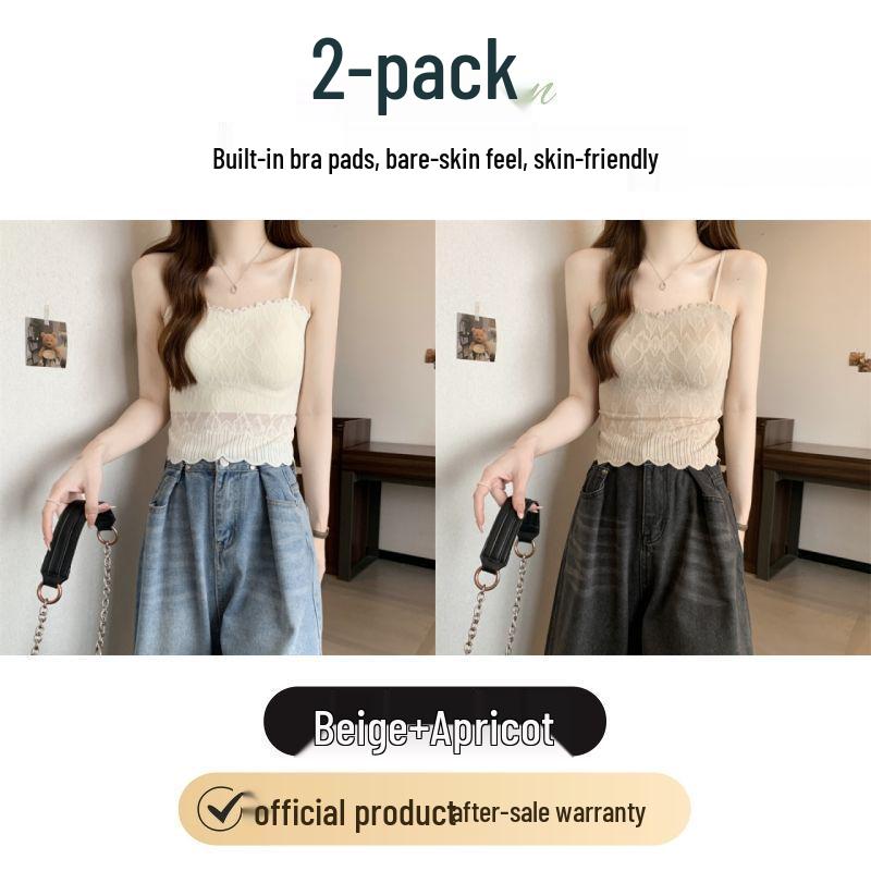 Women's Lace Camisole with Chest Pads: Beautiful Back, Bandeau, Lingerie, Outerwear, Sexy Summer Top