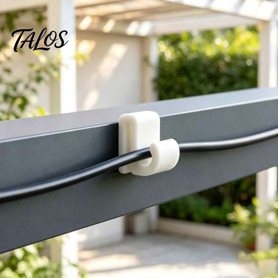 Firm Locking Wire Holders Pergola Cable Clip, Outdoor Light Organizer Hook for 3-8mm Strings, Tool-Free Snap-On No Drill String Clips Install,