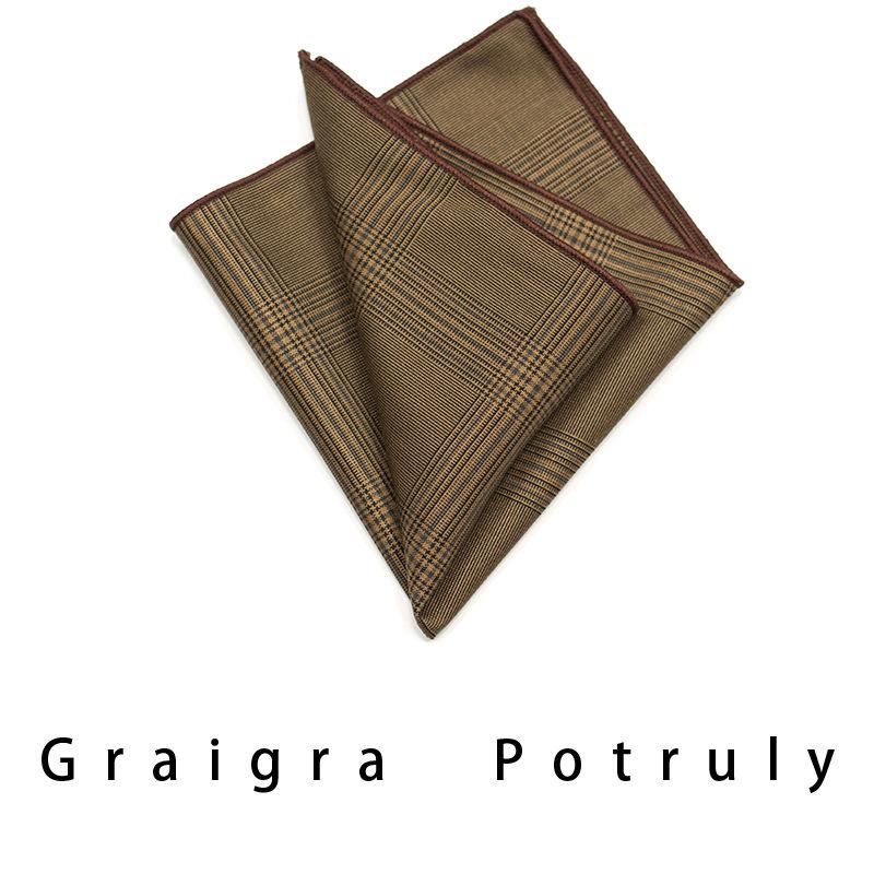 Thousand Birds Suit And Tie Men'S Coffee Grey 7.5Cm Casual Tie Vintage Work Plaid Women