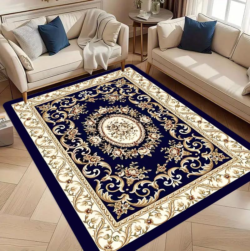 

European Palace Carpet Mat Rug Home Decoration Living Room Bedroom Floor Decor Baroque Gold Style Non Slip Rugs Carpet 30x50cm