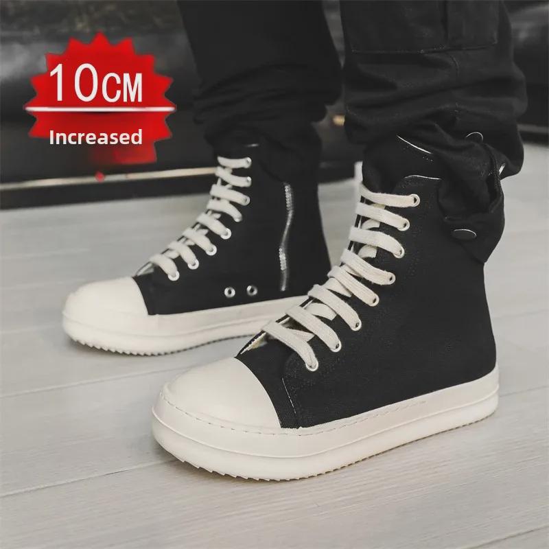 Unsichtbare, höhenverstärkende Herren-Sneaker: 12 cm High-Top, 10 cm lässiges Canvas, trendige Schuhe mit dicker Sohle, COS.